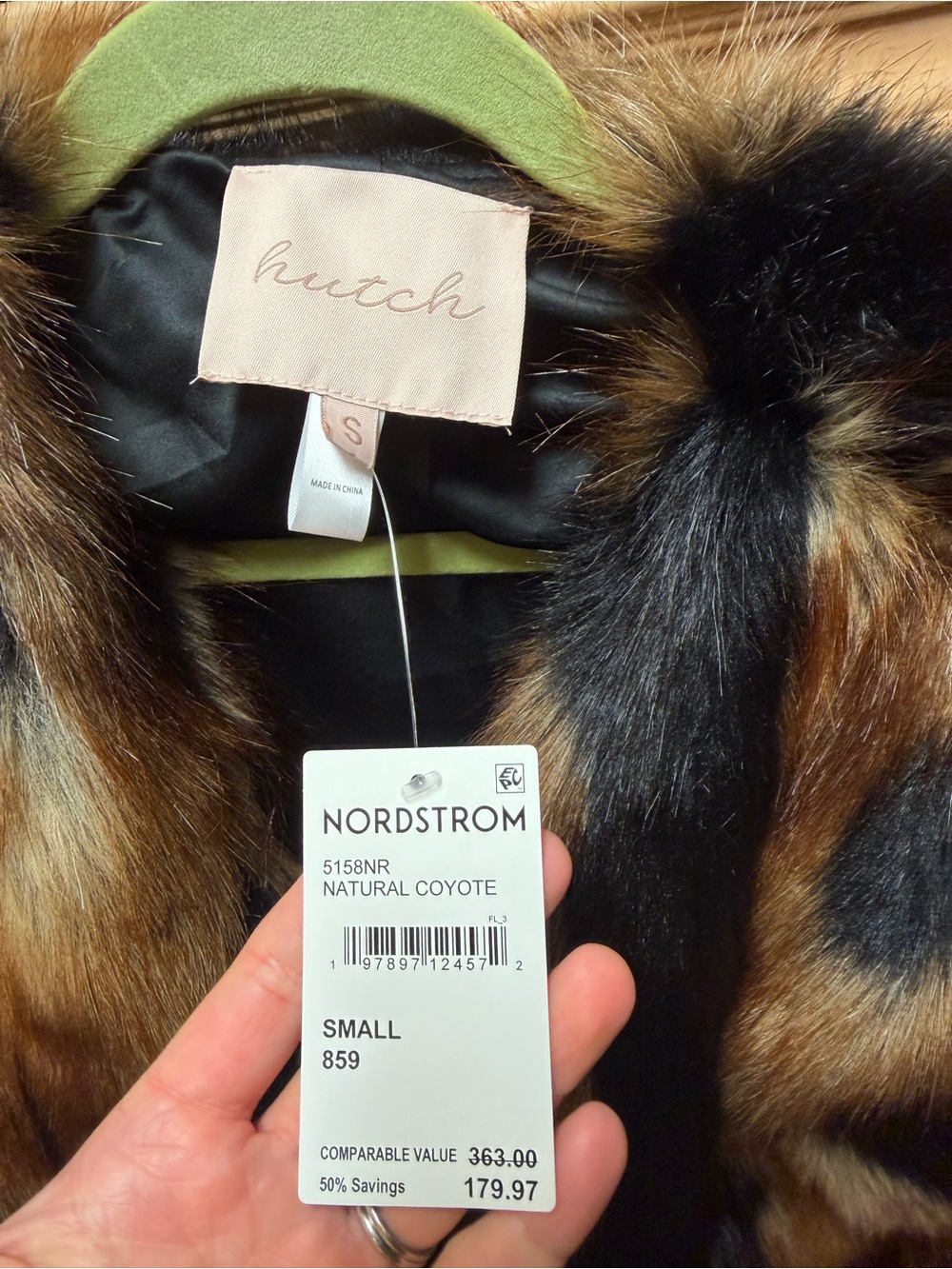 Hutch Faux Fur Coat - Black and Brown - Picture 2 of 5